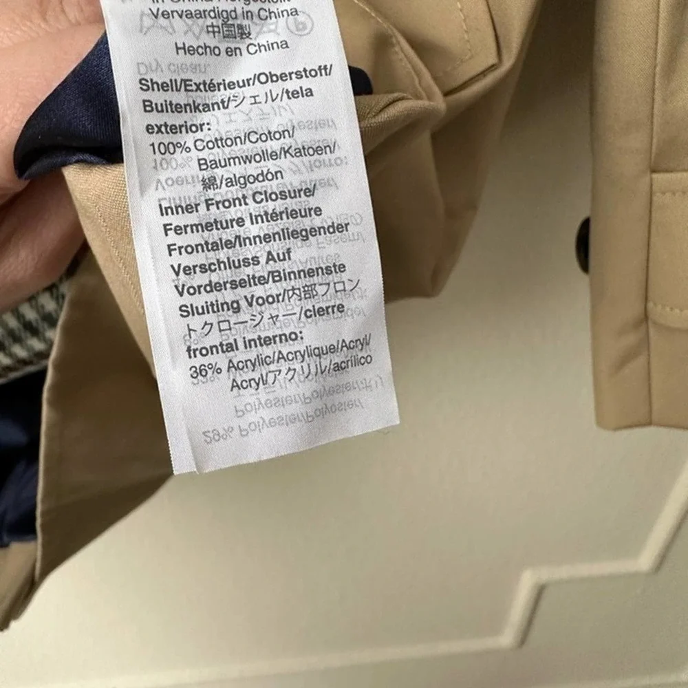 J.Crew Pleated Trench Coat Italian Wool Lapel - Picture 4 of 6